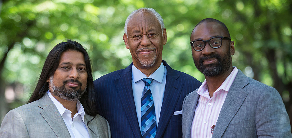 Dr. Toorjo Ghose, Calvin Bland, & Dean John L. Jackson, Jr.