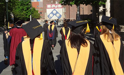 Graduates in Penn Commons