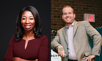 Headshots of Angelina Ruffin and Robert Ashford