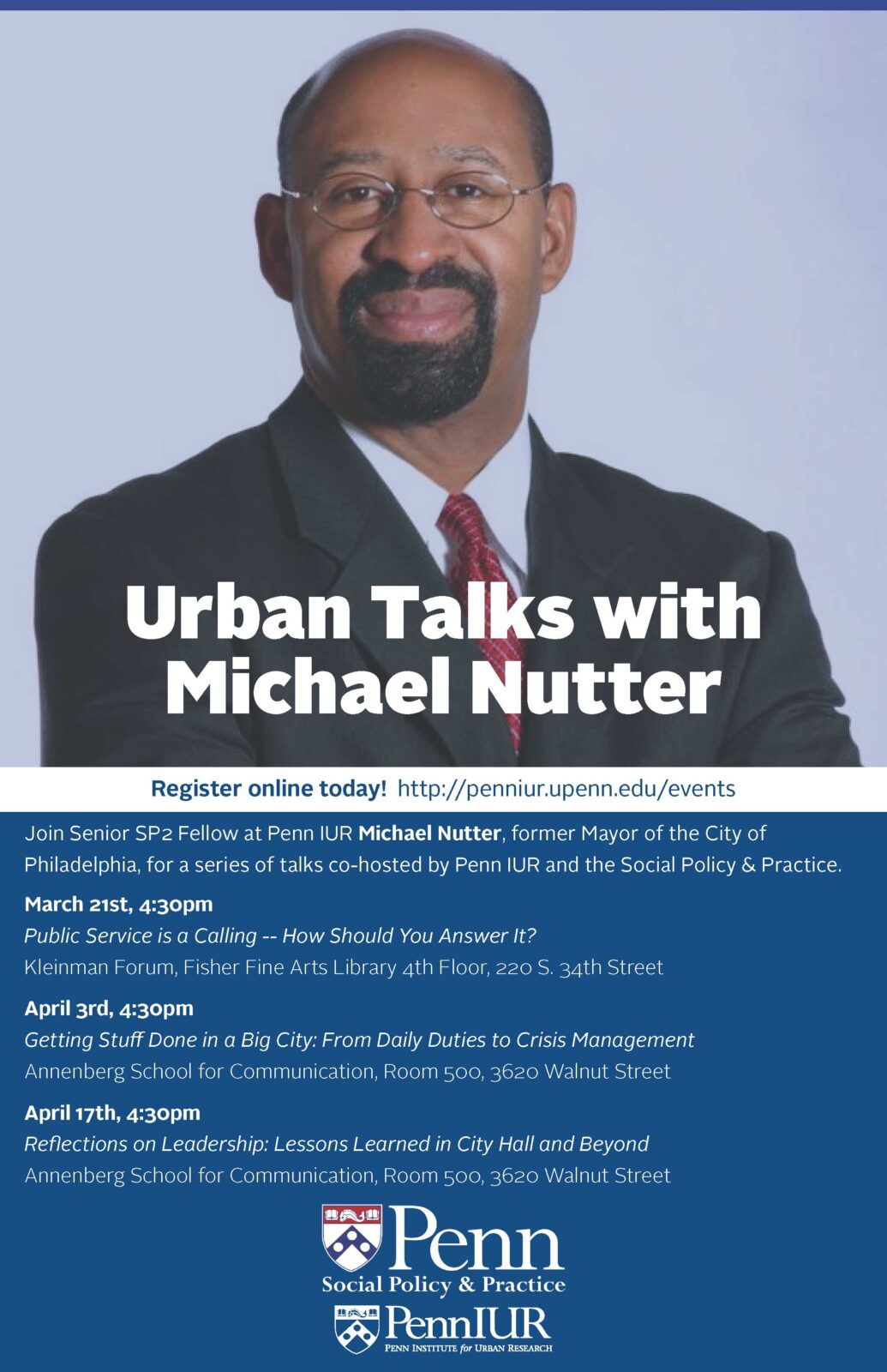 Flyer for Urban Talks with Michael Nutter
