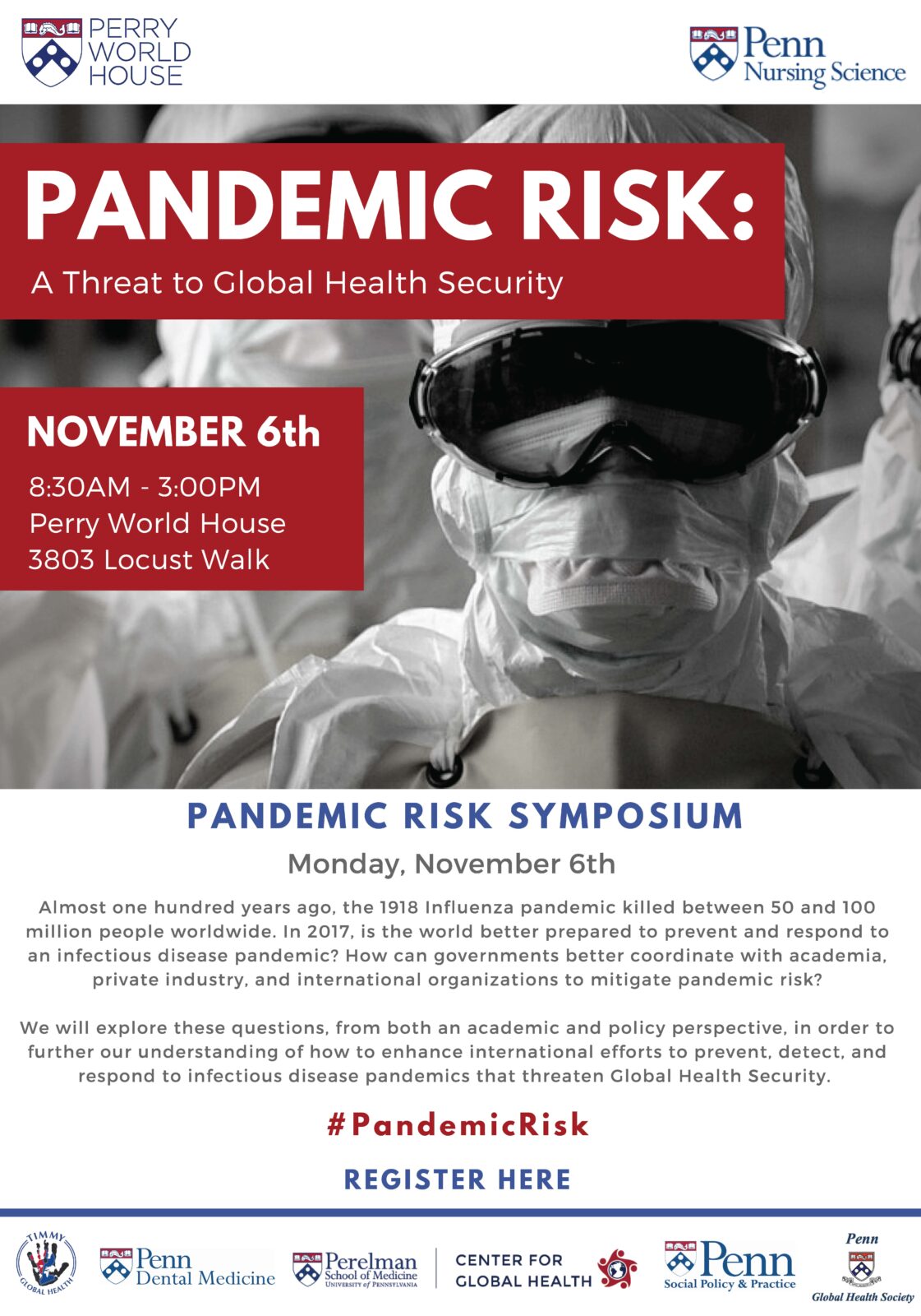 Flier for Pandemic Risk Symposium