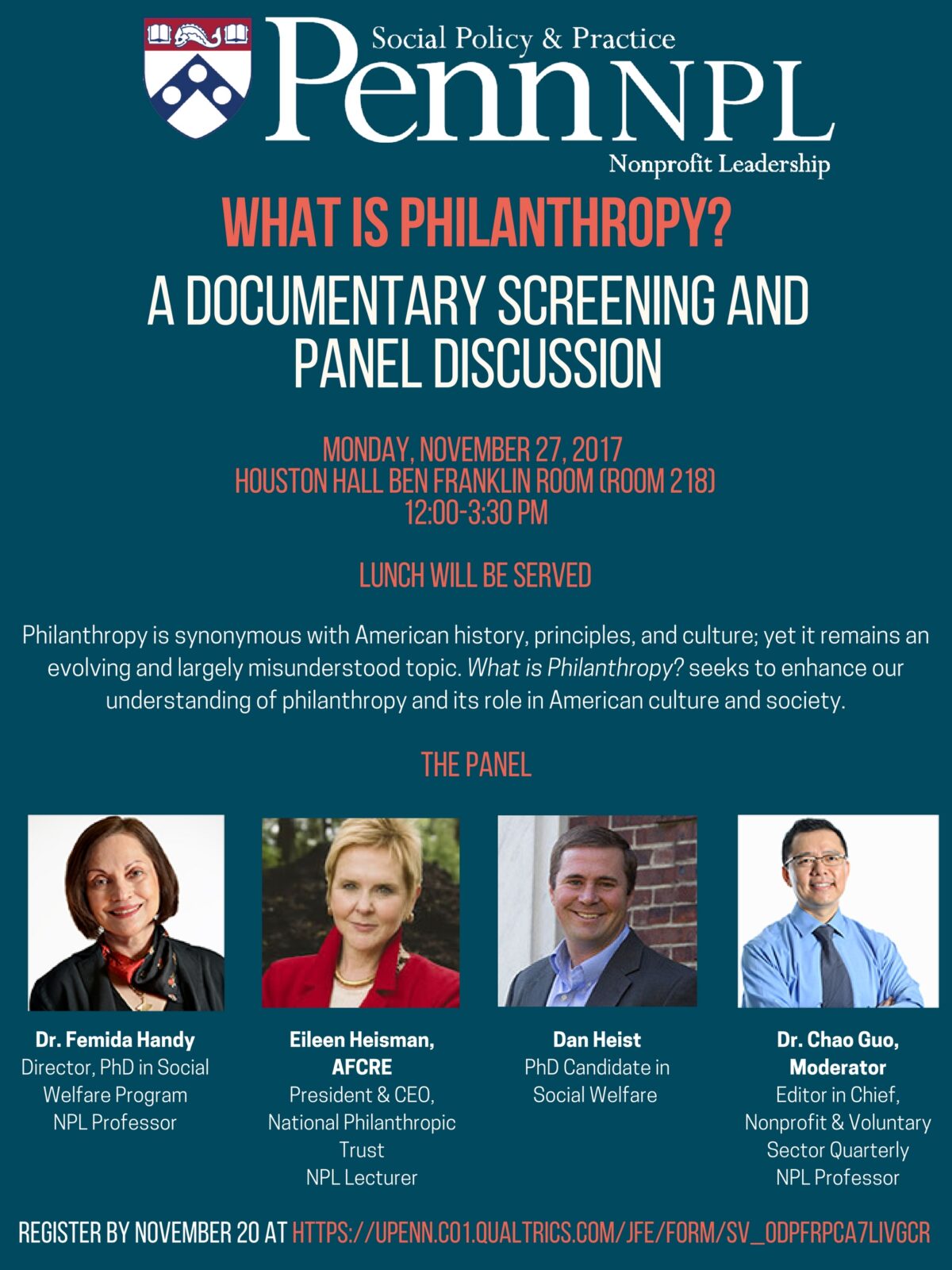 Flier for event on "What is Philanthropy?"
