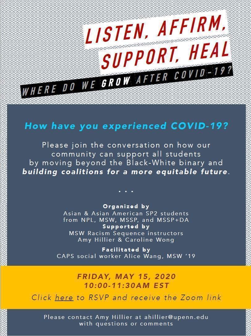 COVID-19 event flyer