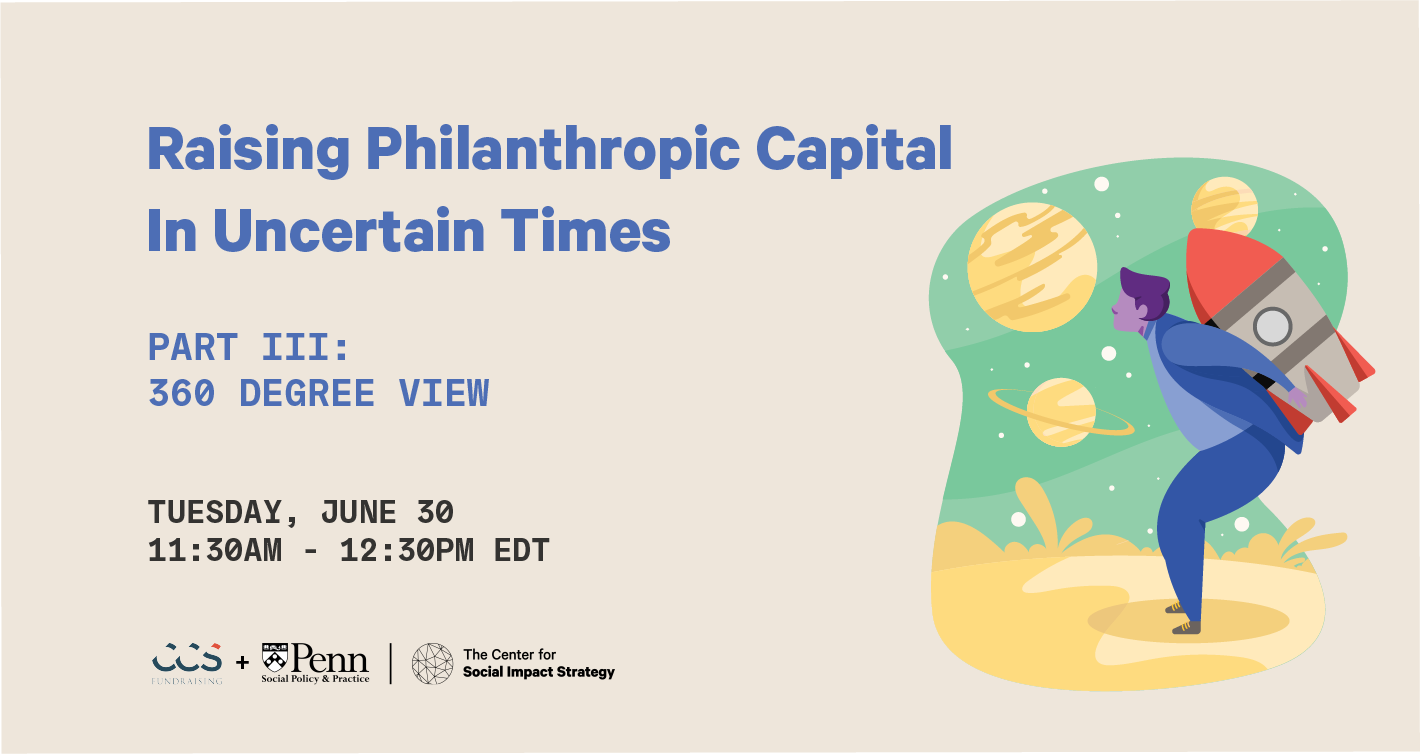 Raising Philanthropic Capital in Uncertain Times event flyer