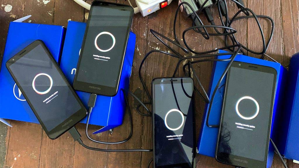 Smartphones charging