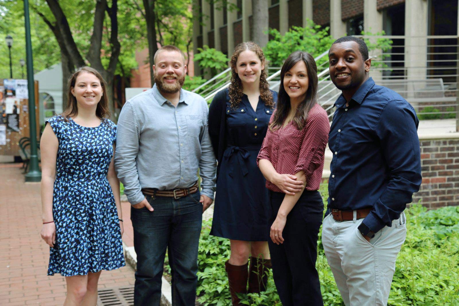 Group of students standing together outdoors