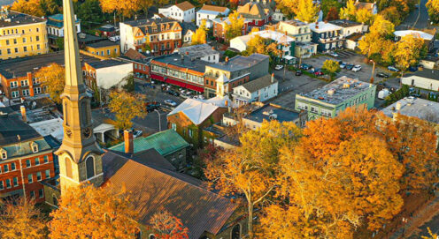 Aerial view of Kingston, NY