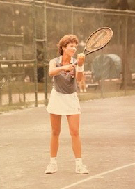 Vintage photo of Jennifer Prah playing tennis