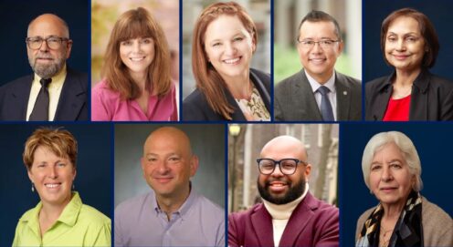 Grid of headshots shows Ram Cnaan, Jacqueline Corcoran, Johanna Greeson, Chao Guo, Femida Handy, Amy Hillier, Steven Marcus, Desmond Patton, and Phyllis Solomon