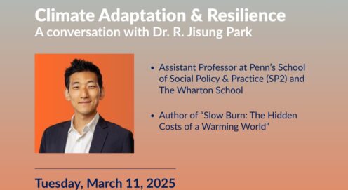 Headshot of Jisung Park appears against a blue and orange gradient/skyline with the SP2 logo and the text/event details repeated from this page