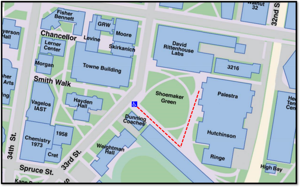 Accessibility Map Route To The Palestra